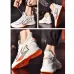 Flying Weaving Couple Shoes Female Low-Top Breathable Shoes White