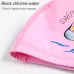 Children Swimming Cap PU Printed Cute Dolphin Pattern Elastic Swimming Cap Sky Blue