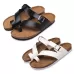 Couple Cork Slippers Men Summer Flip-flops Beach Sandals Black