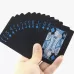 2 Set Plastic PVC Poker Cards Waterproof Black Playing Cards Creative Gift Durable Poker Blue and Silver