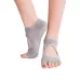 One Pair Open Toe Open Instep Anti-slip Sports Female Yoga Socks Grey