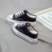 Women Thick-Soled Inner Heightened Semi-Slipper Canvas Shoes Lazy One-Legged Platform Shoes