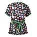Printed V-neck Mid-length Nurse Uniform T-shirt Green
