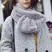 Women Winter Thicken Plush Faux Rabbit Fur Scarf Solid Color Warmer Neckerchief Pink