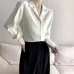 Women Chiffon Professional Shirt Loose Bottoming Shirt White