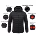 19 Zone 4 Control Black USB Winter Electric Heated Jacket Warm Thermal Jacket Black