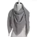 Spring Winter Knit Warm Solid Color Imitation Cashmere Triangle Scarf Shawl Grey