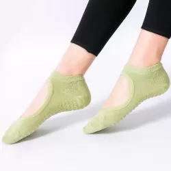 Backless Non-Slip Yoga Dance Socks Gym Indoor Floor Sports Socks Green