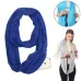 Women Solid Winter Infinity Scarf Pocket Loop Zipper Pocket Scarves Blue