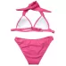 2 In 1 Sexy Solid Color Swimsuit Set Ladies Beach Bikini Swimwear Pink