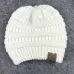 CC Letter Ponytail Cap Knitting Hat for Ladies