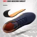 Leather Men Casual Shoes Breathable Leisure Male Sneakers All-Match Men Shoes Deep Blue