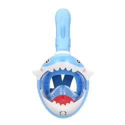 Cartoon Kids Full Dry Diving Mask Swimming Anti-Fog Snorkeling Mask Shark Blue