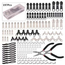 197pcs Zinc Alloy Painted Nylon Zipper Puller Set For Clothing Tent Install