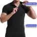 Mens Short Sleeve Quick Dry Gym Wear Fitness Clothing With Zipper Neck Black