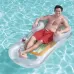 Single Water Inflatable Bed Back Luxury Chair Adult Inflatable Floating Row with Armrest or Cup Hole Transparent