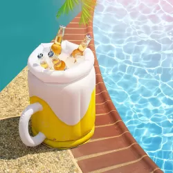 PVC Inflatable Ice Bucket Water Inflatable Beverage Bucket Yellow