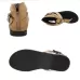 Ladies Belt Buckle Flip Flops Casual Flat Sandals Light Brown