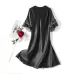 Scalloped Edge V-Neck Mid Sleeve Loose Women Nightdress