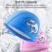 Children Swimming Cap PU Printed Cute Dolphin Pattern Elastic Swimming Cap Sky Blue