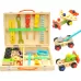 Wooden Simulation DIY Children Cartoon Toolbox Toys Play House Early Education Toys