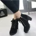 Fashion Square High Heels Solid Color Sneakers Women Snow Boots