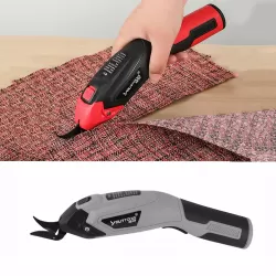 2500mAh 12W Charging Version Tungsten Steel Electric Scissors Clothing Leather Carpet Trimming Scissors Grey