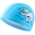 Children Swimming Cap PU Printed Cute Dolphin Pattern Elastic Swimming Cap Sky Blue