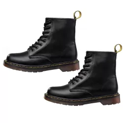 Martin Boots Plus Velvet Couple Tooling Boots Black