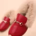 PU Leather And Cashmere Warm Single Shoes Casual Shoes for Girls Brown