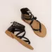 Ladies Summer Strappy Cross Sandals Roman Style Low-Heeled Retro Shoes