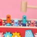Baby Percussion Wooden Elephant Drag Cart Hitting Hamster Children Educational Toys Red