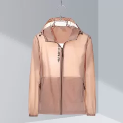 Ladys Outdoor UV Proof Breathable Lightweight UPF 70 Couples Sun Proof Clothes Brown