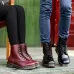 Martin Boots Plus Velvet Couple Tooling Boots Black