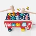 Baby Percussion Wooden Elephant Drag Cart Hitting Hamster Children Educational Toys Red