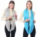 Women Solid Winter Infinity Scarf Pocket Loop Zipper Pocket Scarves Blue