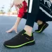 Autumn Fly Woven Soft Bottom Men Leisure Shoes Couple Running Shoes Black Green