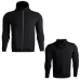 Men Sport Hooded Zipper Coat Black