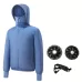 Men Summer Cooling Air-Conditioning Clothes Jacket Include 2 5V Portable Fans Blue