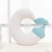 Lovely Fox Animal Cotton Plush U Shape Neck Pillow for Travel Car Plane Travel light blue