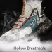 Summer Hollow Flying Knit Breathable Sports Shoes Men Casual Shoes Dense Net White