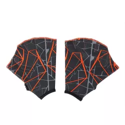 1Pair Unisex Frog Type Girdles Swimming Hand Fins Gray Orange