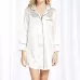 Sexy Silk Pajamas Nightgown Summer Silk Shirt White