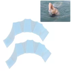 Finger Flexible Silicone Swimming Gloves Large Size Blue