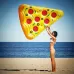 Inflatable Pizza Slice Shaped Floating Mat Swimming Ring