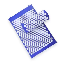 TPE Sponge Acupuncture Acupoint Pain Relief Acupuncture Massage Pad Yoga Mat and Pillow Set Blue