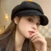 Women Beret Autumn Literary Retro Newsboy Hat Octagonal Girl Cap Free Size Black