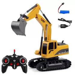6 Channel 1/24RC Remote-controlled Engineering Metal Excavator Charging RC Car