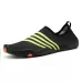 Printed Pattern Non-slip Rubber Thick Bottom Beach Shoes Swimming Shoes Diving Socks for Men Black Stripes