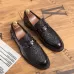 Men Fashion Thick Bottom Pointed Formal Business Leather Shoes Black